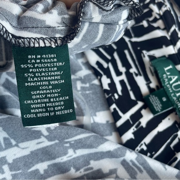 Ralph Lauren Striped Wrap-Around Dress โ Size 8 โ White & Black โ Stretchy - Picture 13 of 13